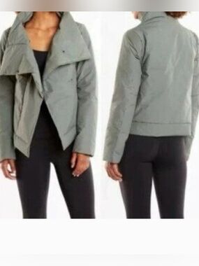 Lucy Hatha Women's puffy down wrap Jacket size large
